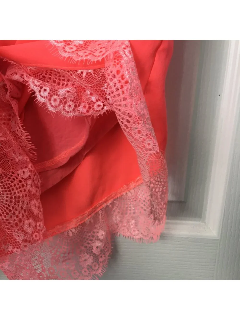 Shareen Romper Size 8 Orange with Lace Detail Shorts
